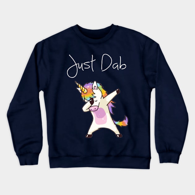 Unicorn Just Dab Crewneck Sweatshirt by asilentcowbell